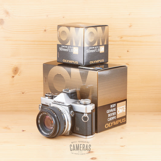 Olympus OM-2n Chrome w/ 50mm f/1.8 Exc+ Boxed