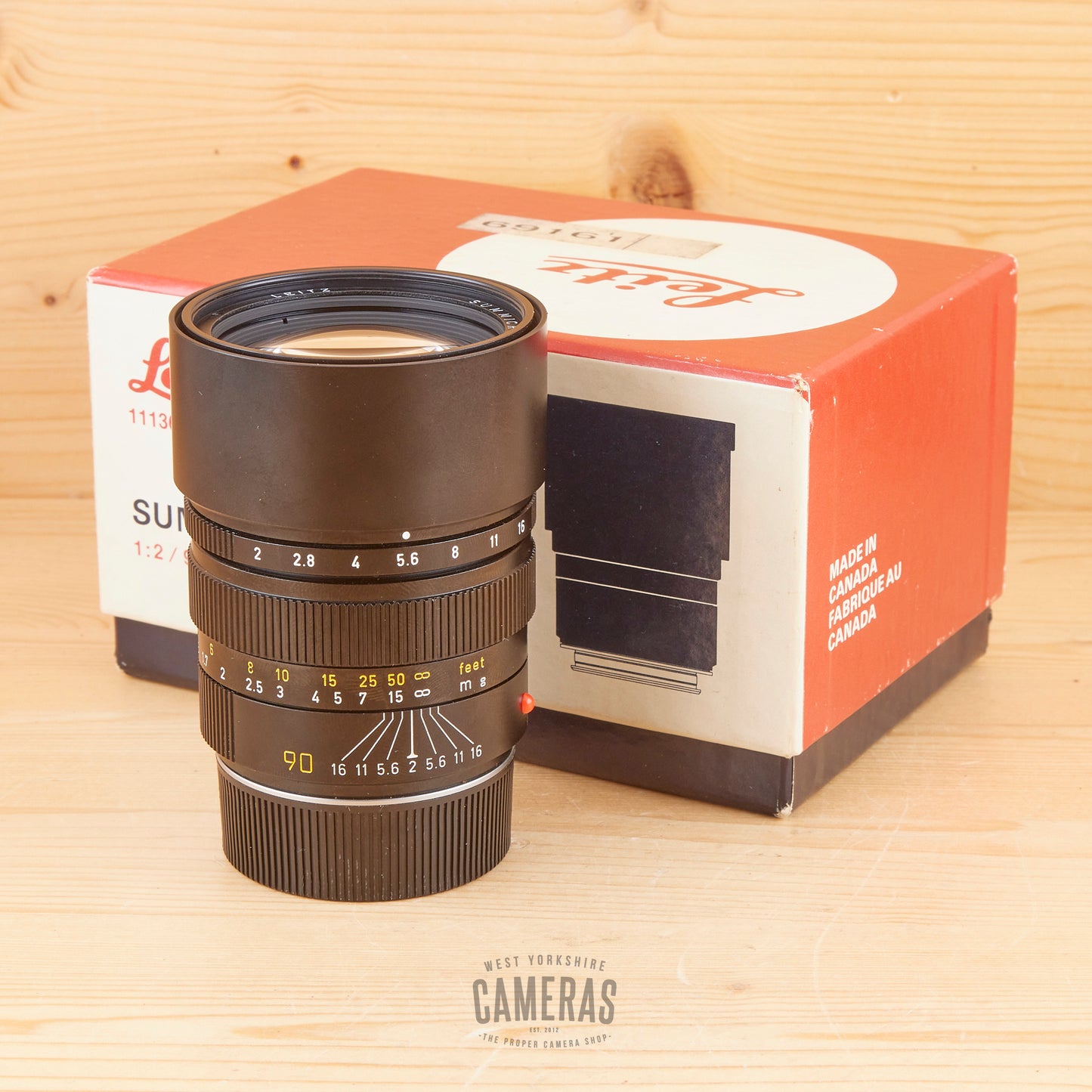 Leica-M 90mm f/2 Summicron-M V2 Canada 11136 Black Exc+ Boxed