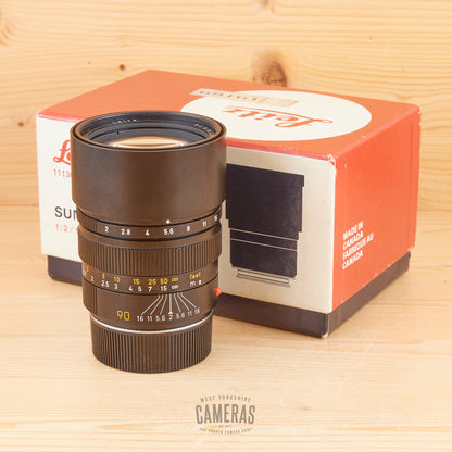 Leica-M 90mm f/2 Summicron-M V2 Canada 11136 Black Exc+ Boxed