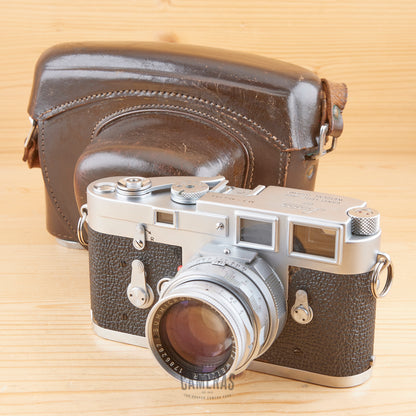 Leica M3 SS w/ 50mm f/2 Summicron Dual Range and Specs Avg in Case
