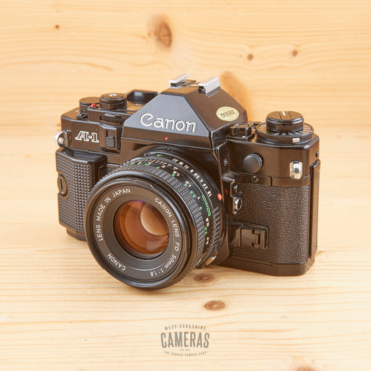 Canon A-1 w/ 50mm f/1.8 Exc - West Yorkshire Cameras