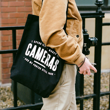 I Spend All My Money on Cameras 8oz Canvas Tote Bag