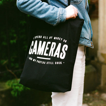 I Spend All My Money on Cameras 8oz Canvas Tote Bag