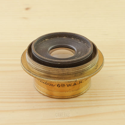 5x7 Wray London 6 inch f/16 Wide Angle Rectilinear [W.A.R.] Brass Lens Exc