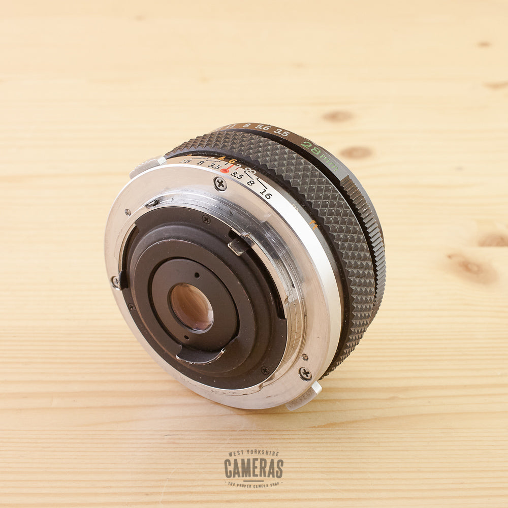 Olympus OM 28mm f/3.5 Chrome Ring Avg