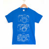Illustrated Camera Trio T-Shirt Blue/Black