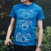 Illustrated Camera Trio T-Shirt Blue/Black